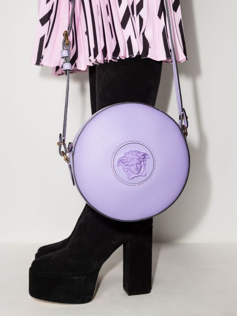 Lilac La Medusa Leather Cross Body Bag