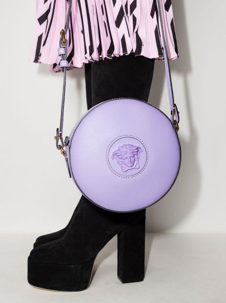 Lilac La Medusa Leather Cross Body Bag