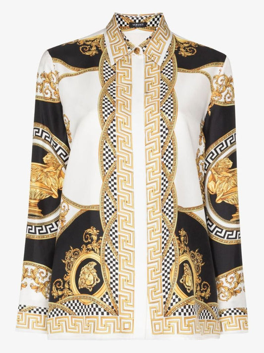 La Coupe Des Dieux Print Silk Shirt
