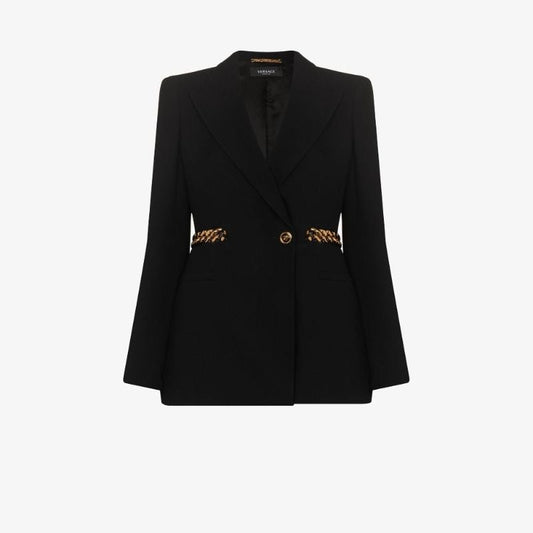 Chain Belt Double-breasted Blazer