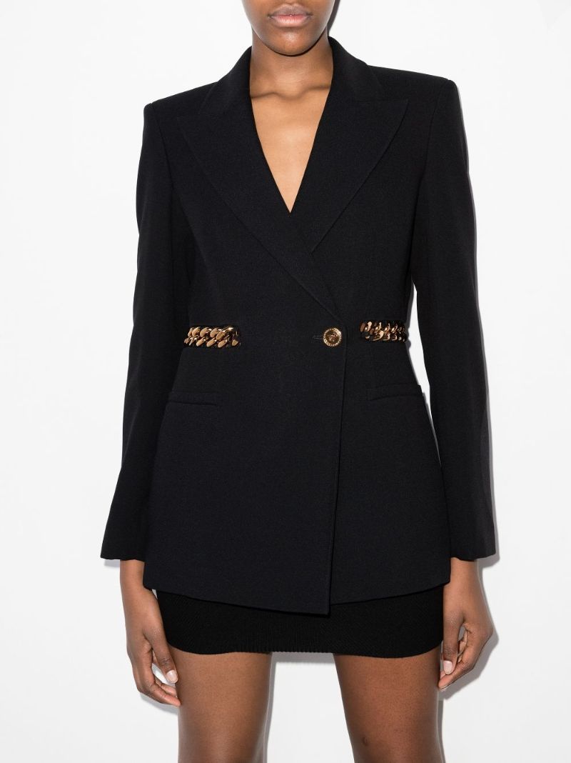 Chain Belt Double-breasted Blazer