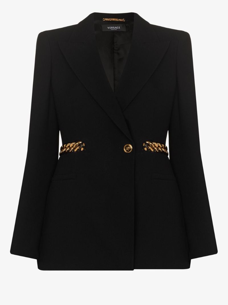 Chain Belt Double-breasted Blazer