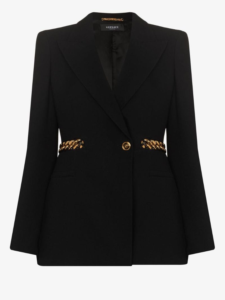 Chain Belt Double-breasted Blazer