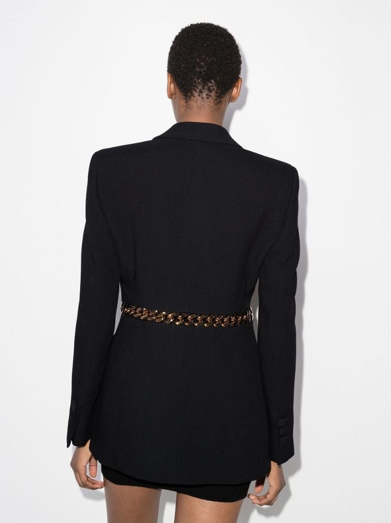 Chain Belt Double-breasted Blazer