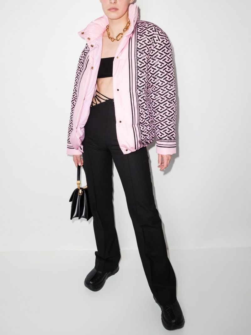 La Greca Logo Print Puffer Jacket