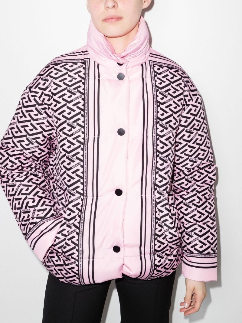 La Greca Logo Print Puffer Jacket