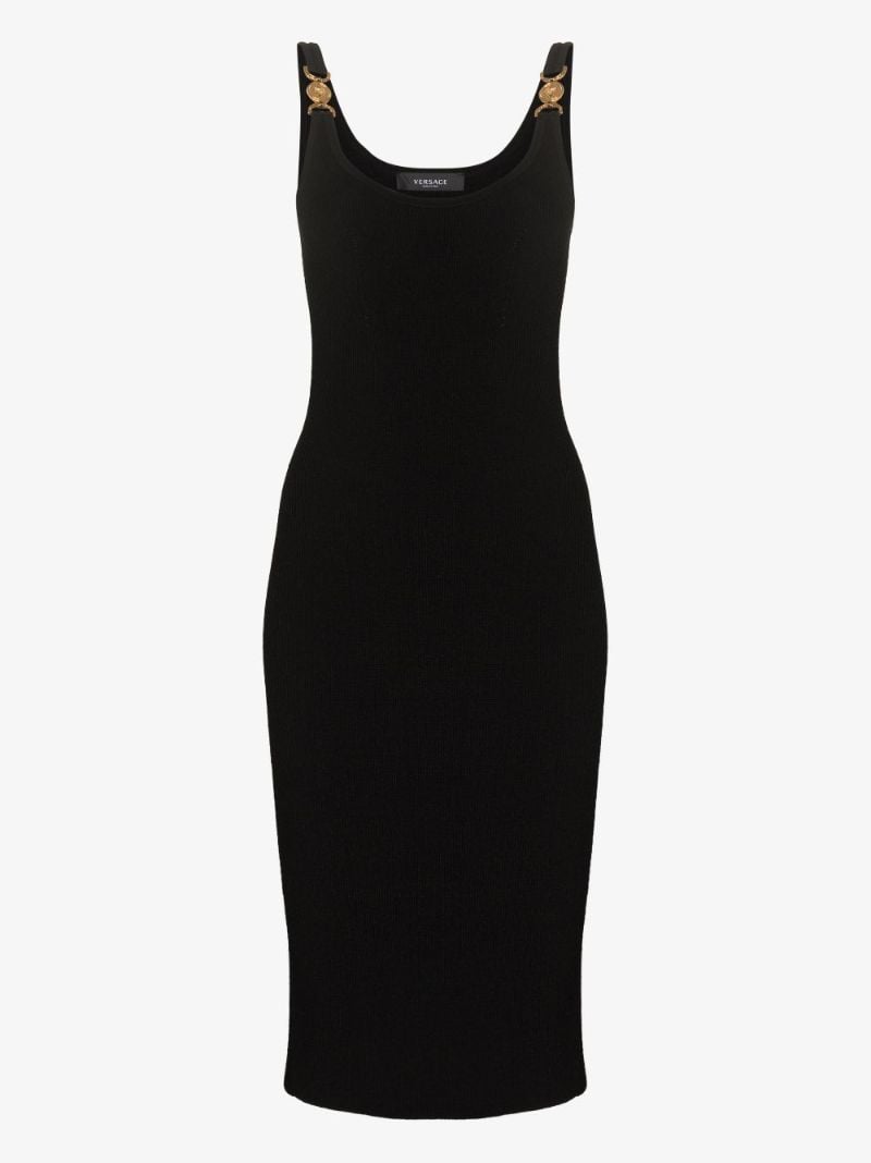 Medusa Buckle Knitted Midi Dress