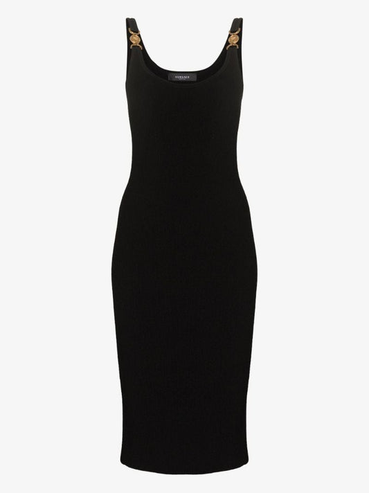 Medusa Buckle Knitted Midi Dress