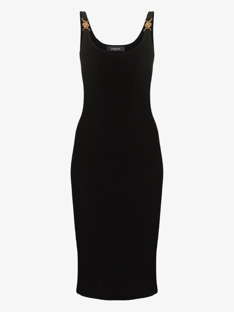 Medusa Buckle Knitted Midi Dress
