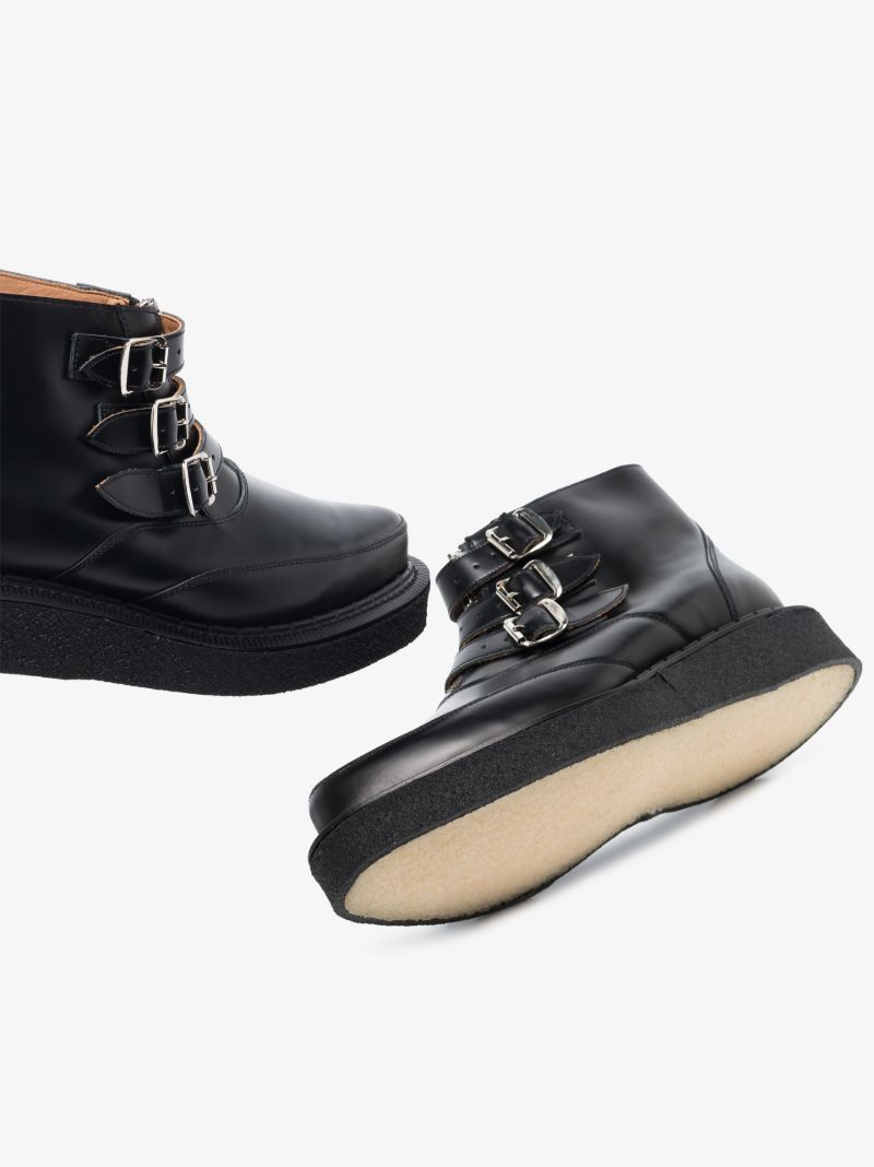 X George Cox Black Belted Creeper Boots