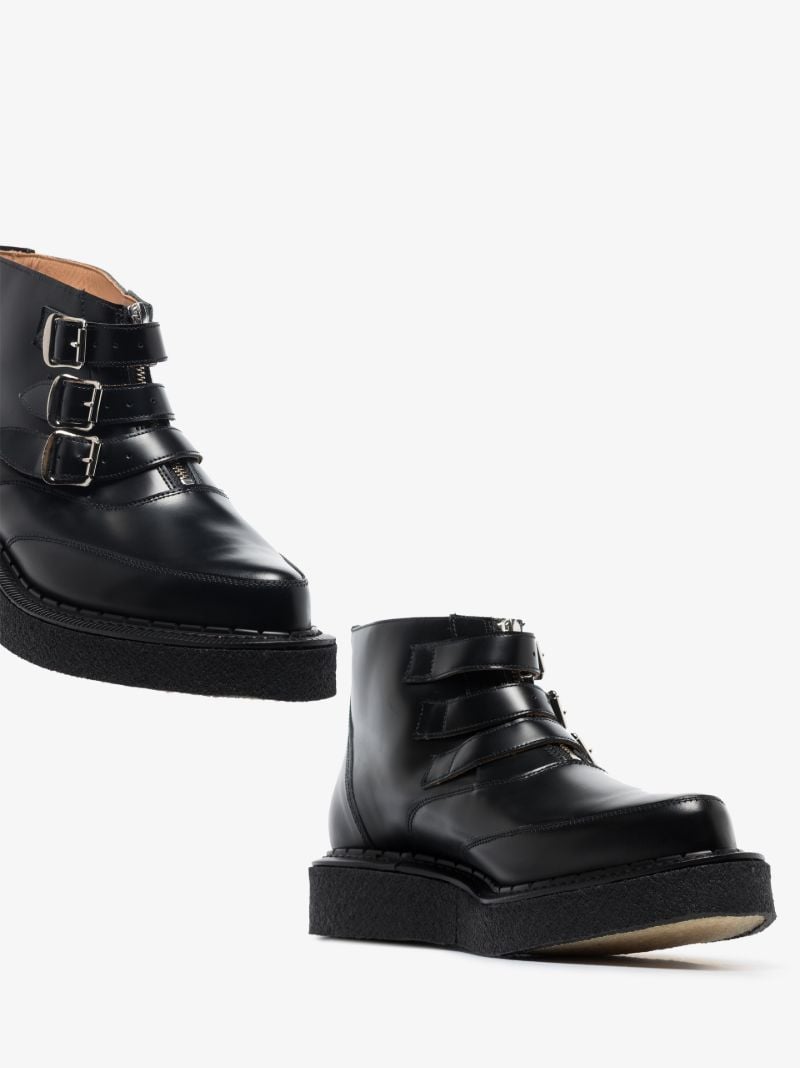 X George Cox Black Belted Creeper Boots