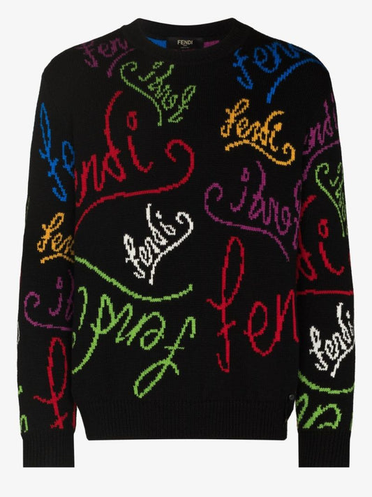 X Noel Fielding Logo Intarsia Wool Sweater