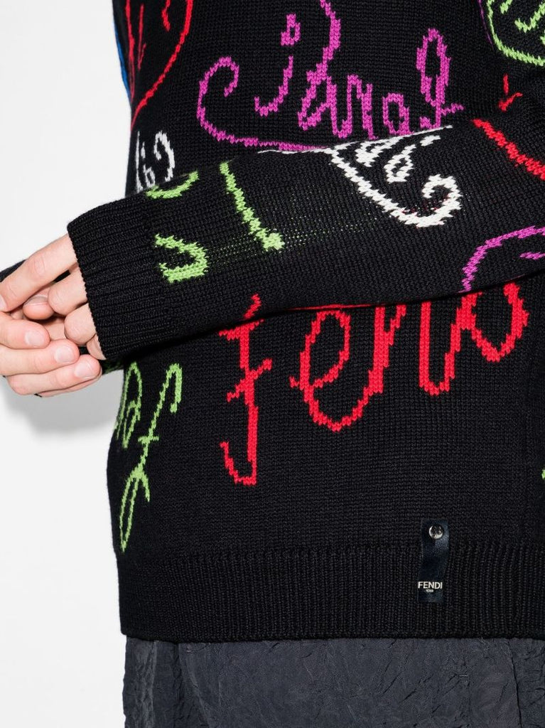 X Noel Fielding Logo Intarsia Wool Sweater