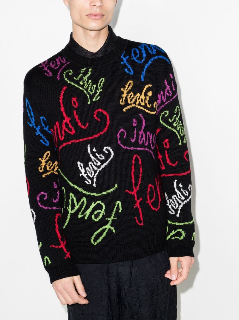 X Noel Fielding Logo Intarsia Wool Sweater