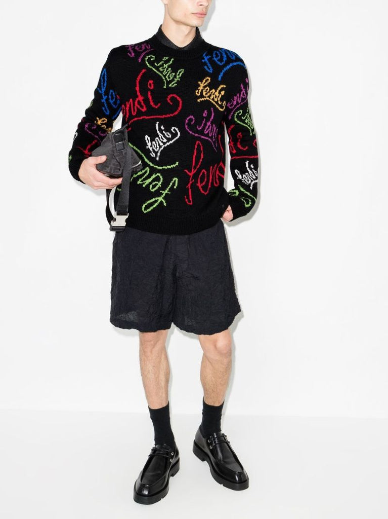 X Noel Fielding Logo Intarsia Wool Sweater