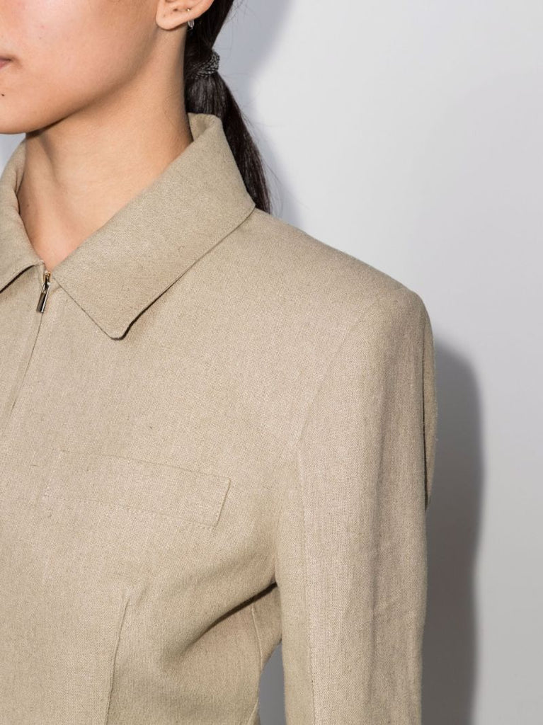 La Veste Limao Cropped Linen Jacket