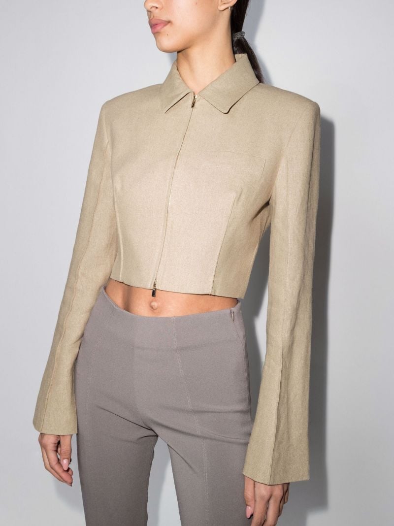 La Veste Limao Cropped Linen Jacket