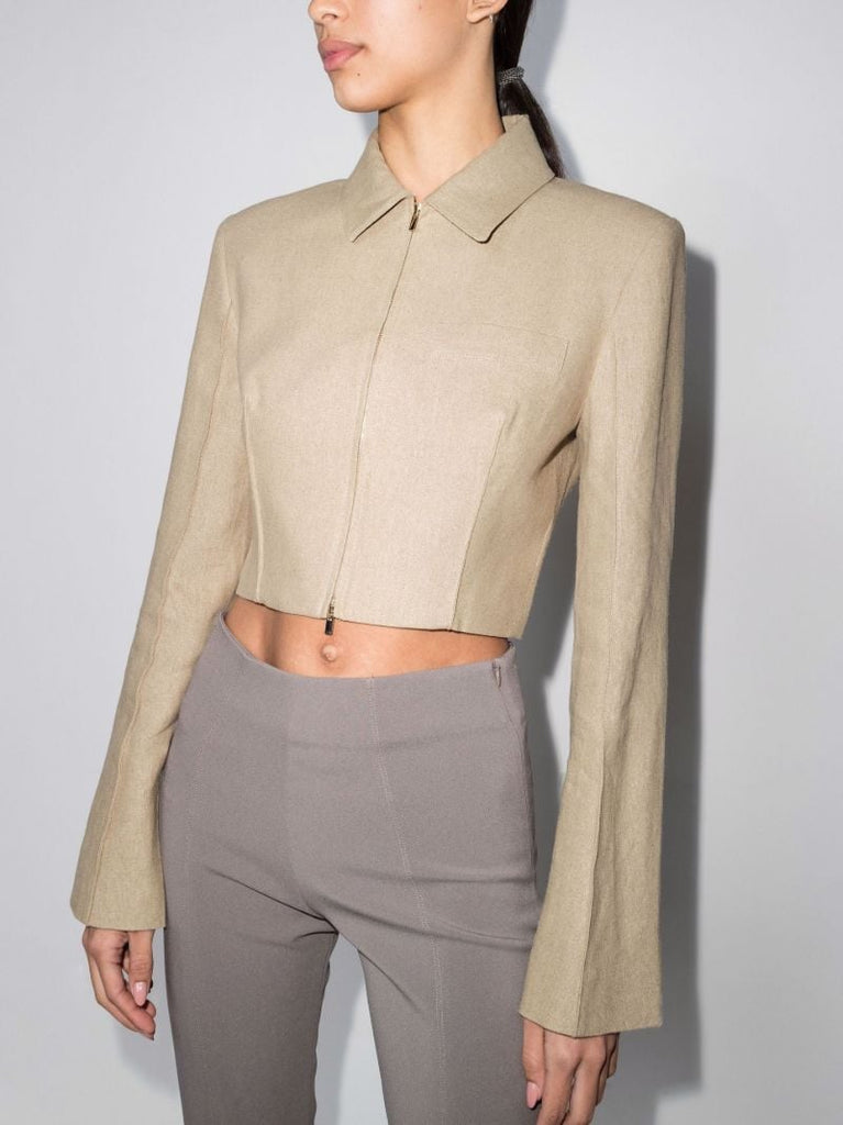 La Veste Limao Cropped Linen Jacket