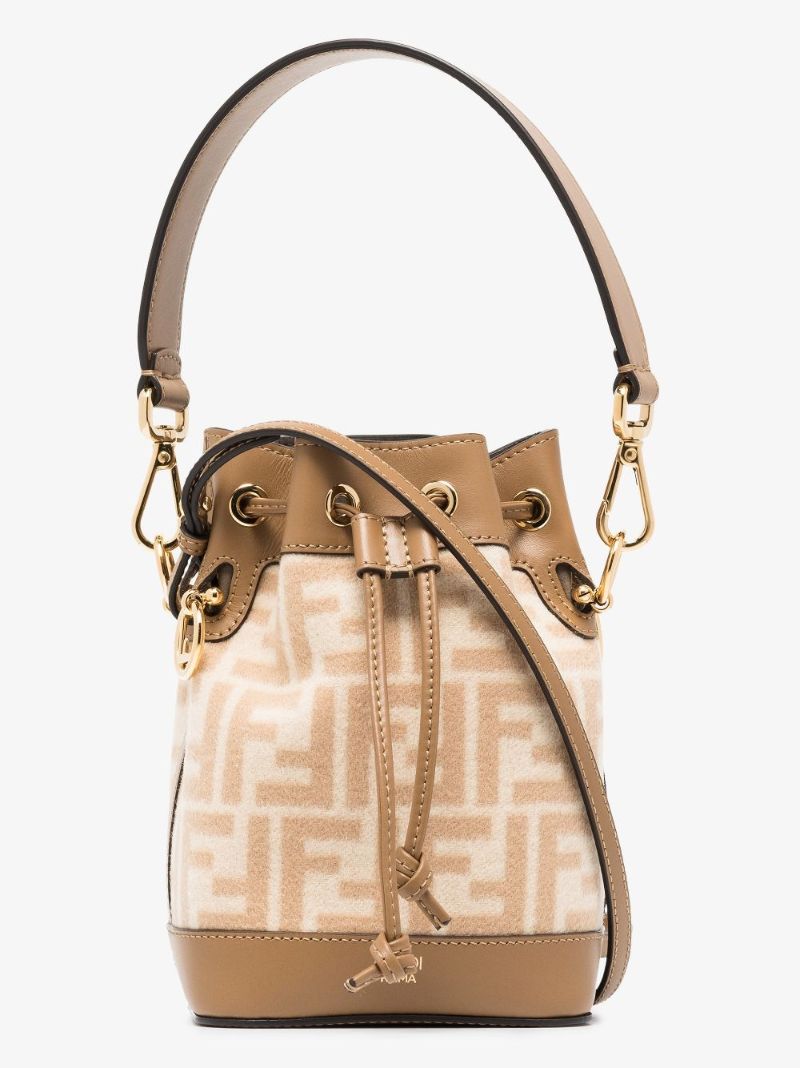 Neutral Mon Tresor Mini Leather Bucket Bag