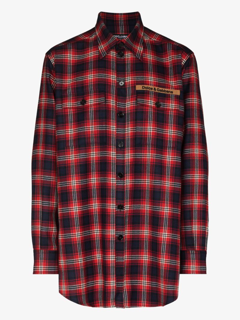 Logo Tartan Wool Shirt