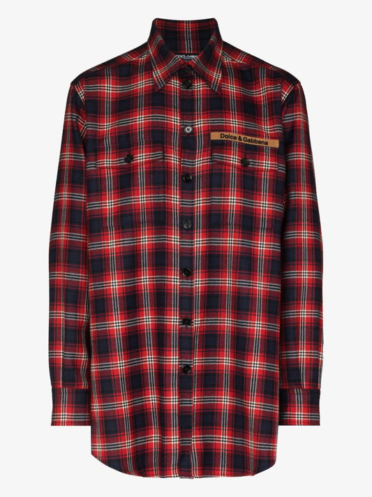 Logo Tartan Wool Shirt