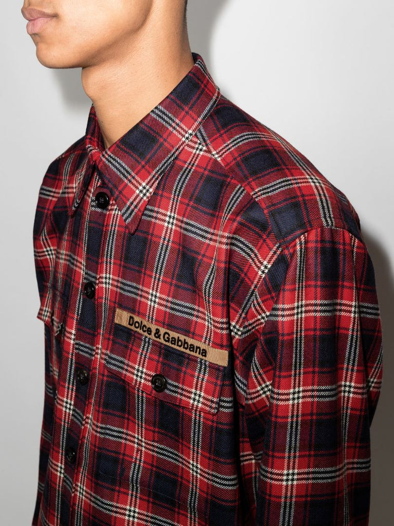 Logo Tartan Wool Shirt