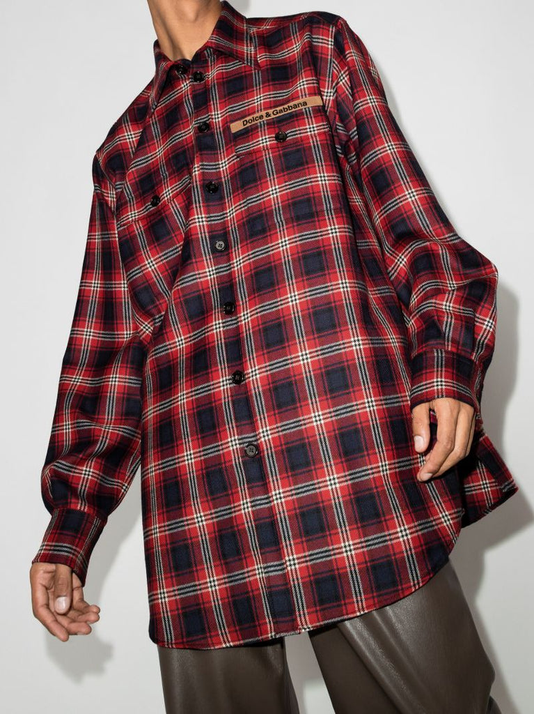 Logo Tartan Wool Shirt