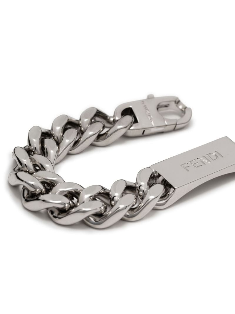 Silver-tone Logo-engraved Bracelet