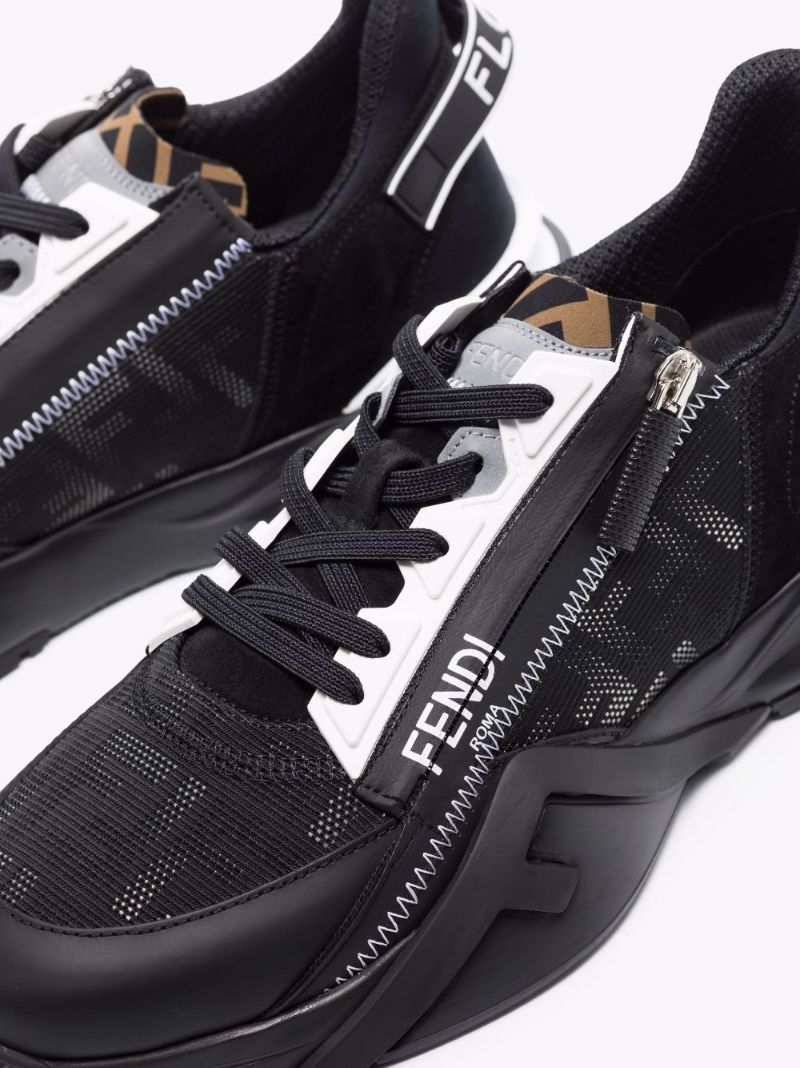 Black Flow Low Top Leather Sneakers