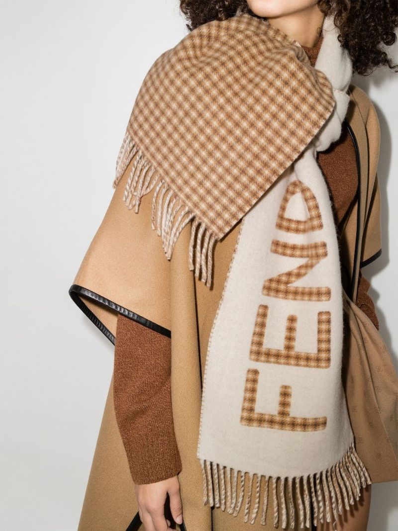Neutral Logo Fringe Scarf