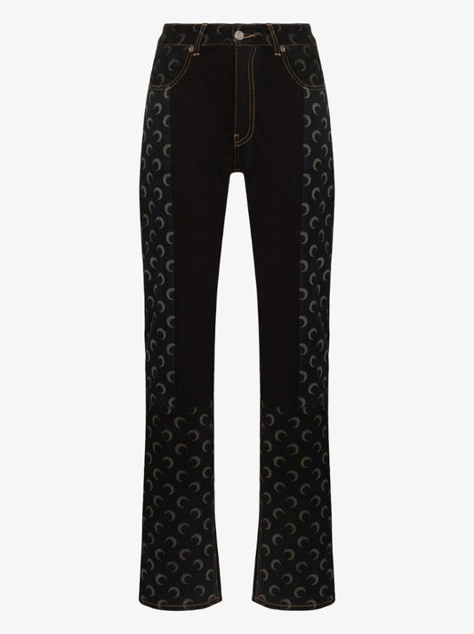 Regenerated Moon Print Jeans