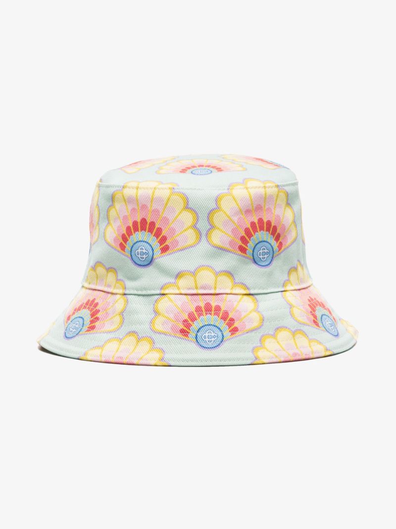 Blue Printed Denim Bucket Hat