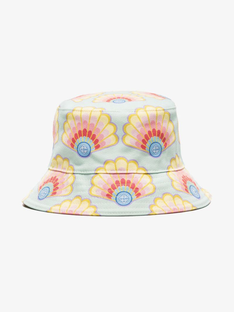 Blue Printed Denim Bucket Hat