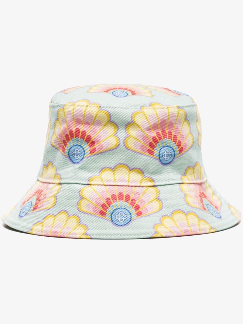 Blue Printed Denim Bucket Hat