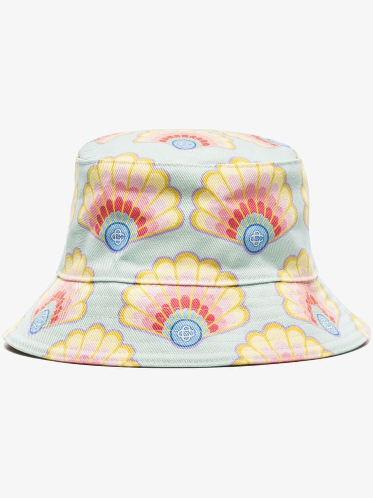 Blue Printed Denim Bucket Hat