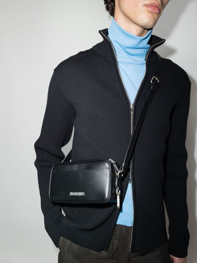 Black Le Baneto Leather Cross Body Bag