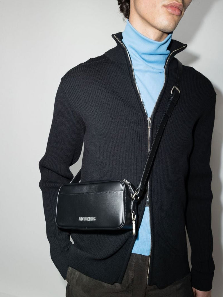Black Le Baneto Leather Cross Body Bag