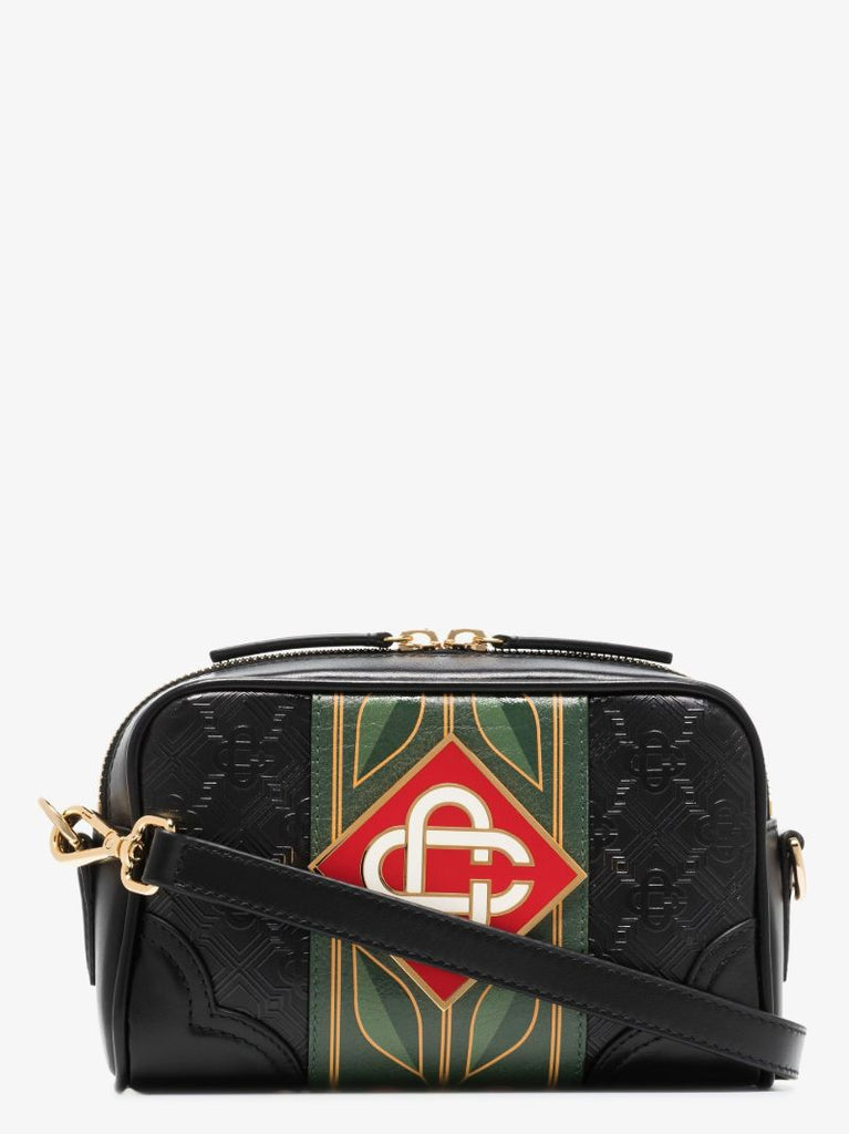 Black Monogram Leather Cross Body Bag