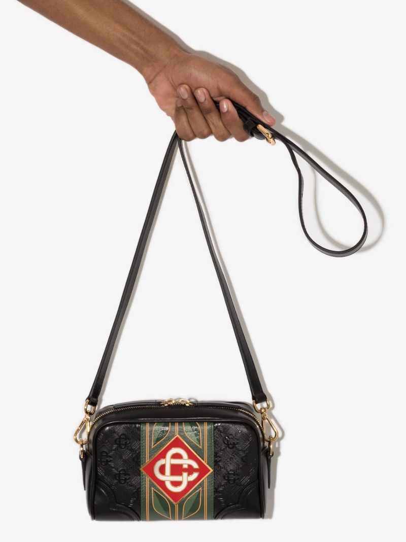 Black Monogram Leather Cross Body Bag