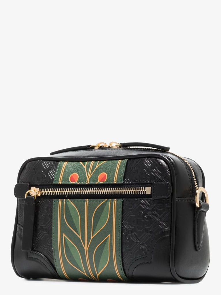 Black Monogram Leather Cross Body Bag