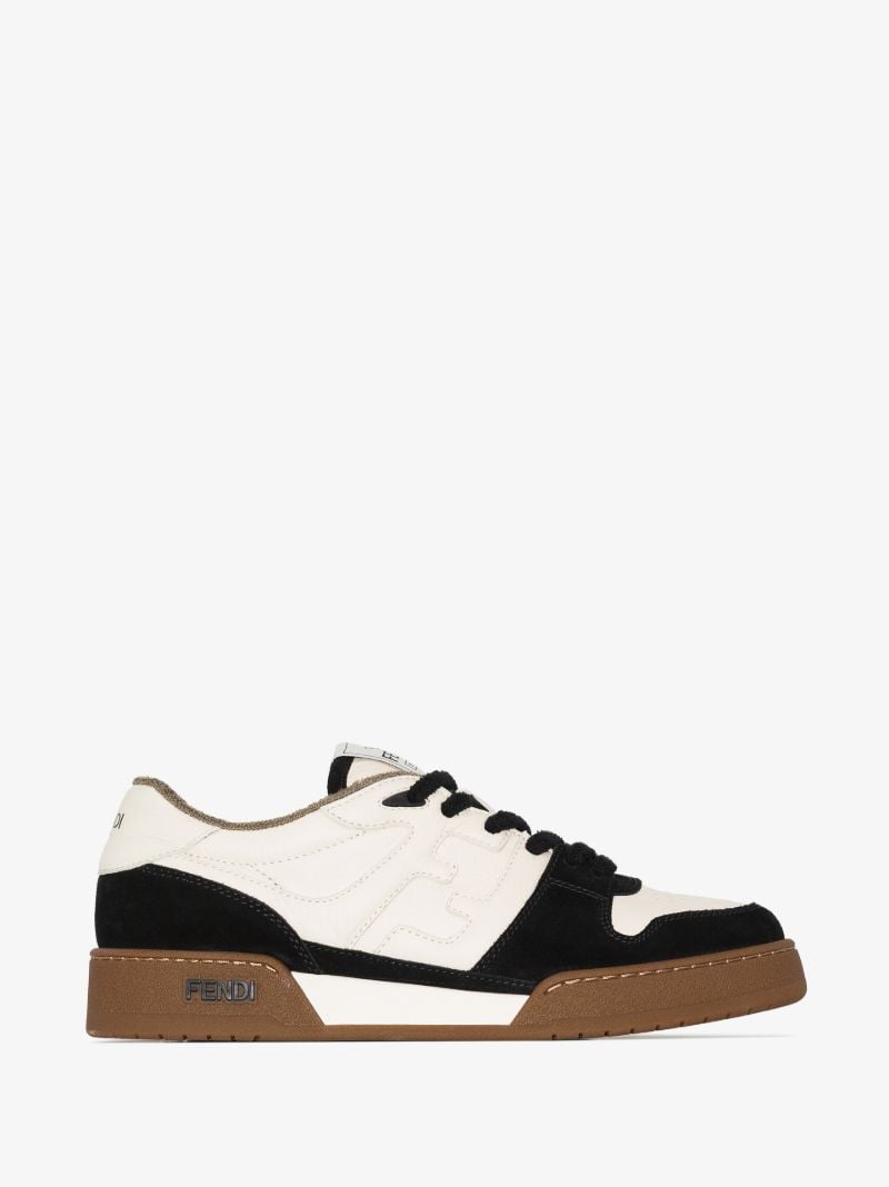 Black and White Match Low Top Leather Sneakers