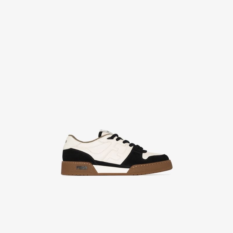 Black and White Match Low Top Leather Sneakers