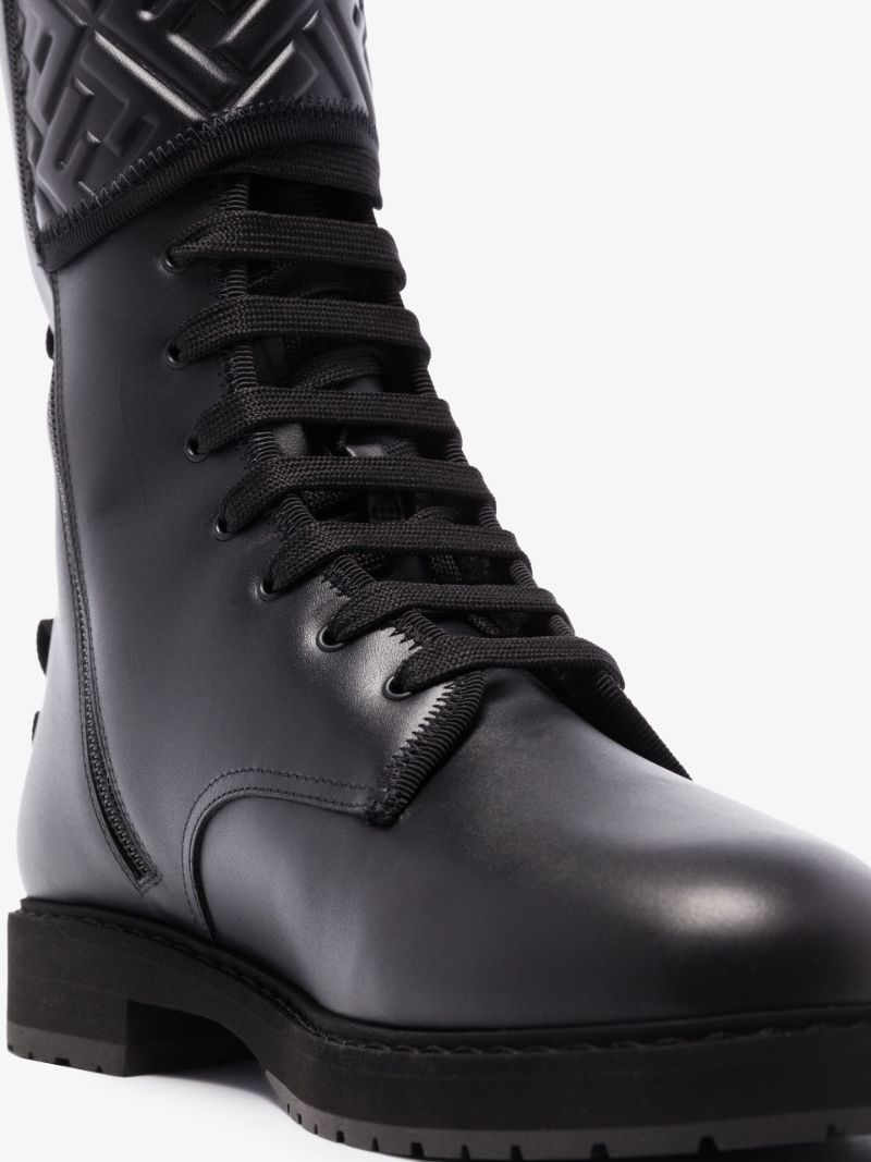 Black Signature Biker Leather Boots