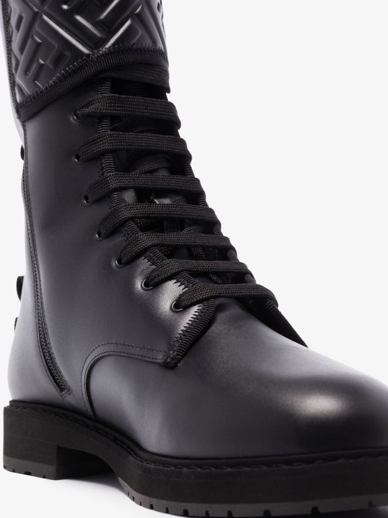 Black Signature Biker Leather Boots