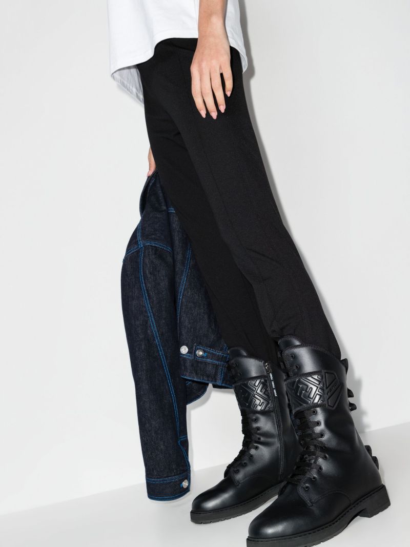 Black Signature Biker Leather Boots
