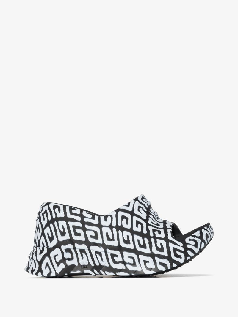 Black and White Marshmallow 120 Graffiti Logo Mules