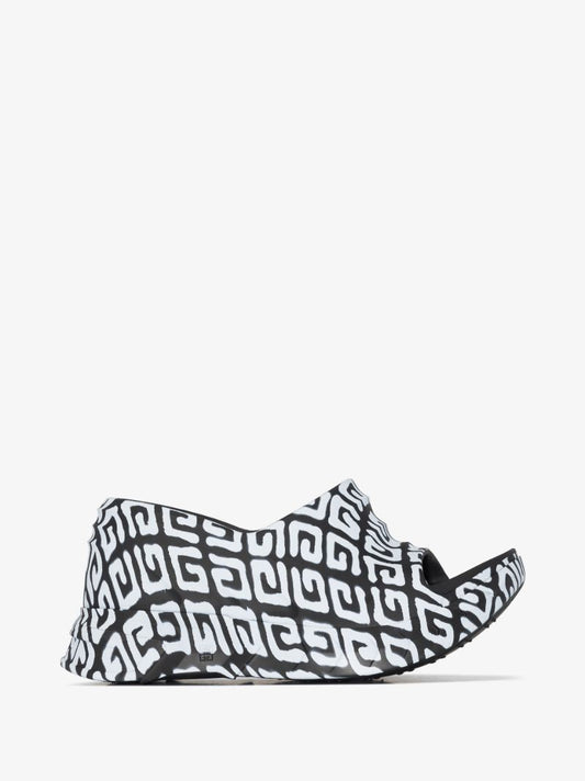 Black and White Marshmallow 120 Graffiti Logo Mules