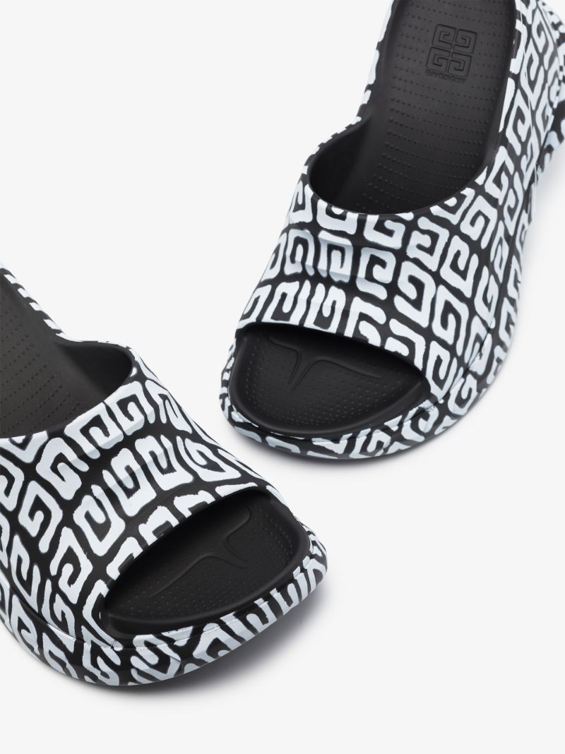 Black and White Marshmallow 120 Graffiti Logo Mules