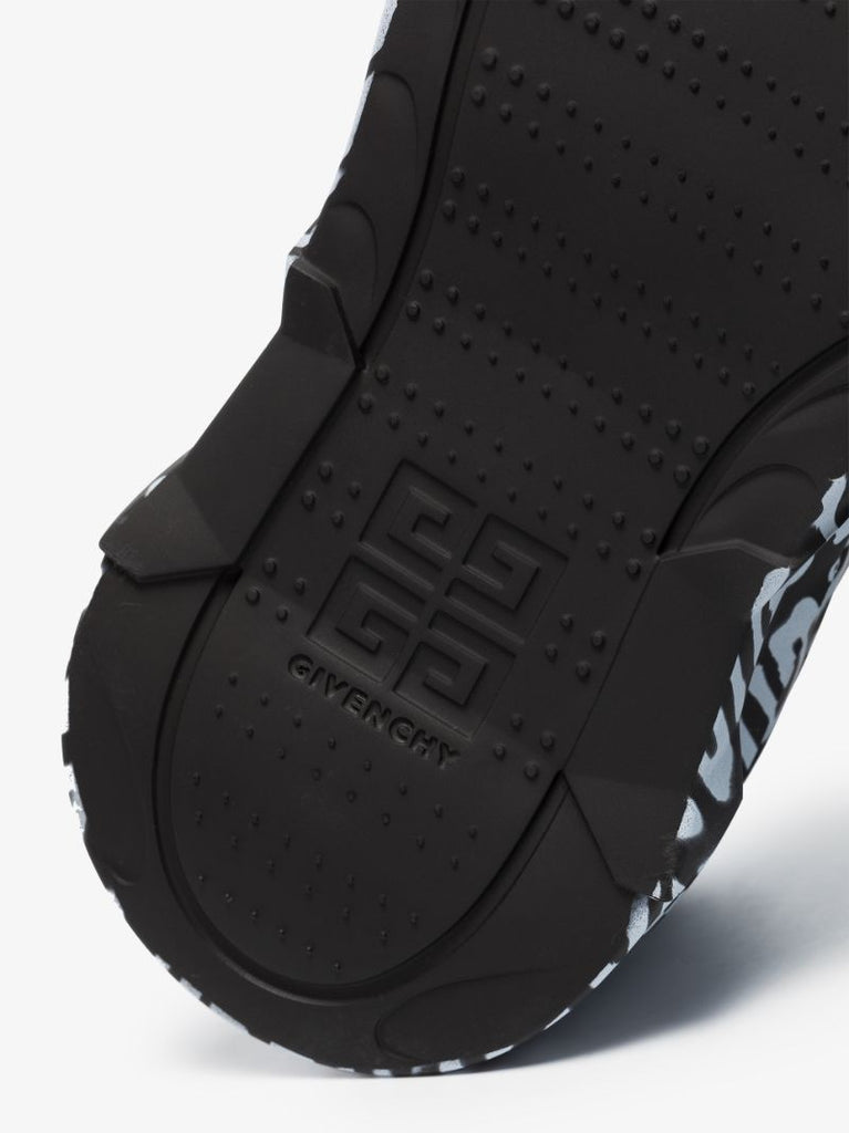 Black and White Marshmallow 120 Graffiti Logo Mules