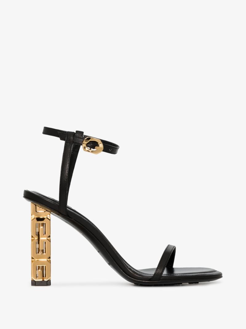 Black 4g 85 Leather Sandals